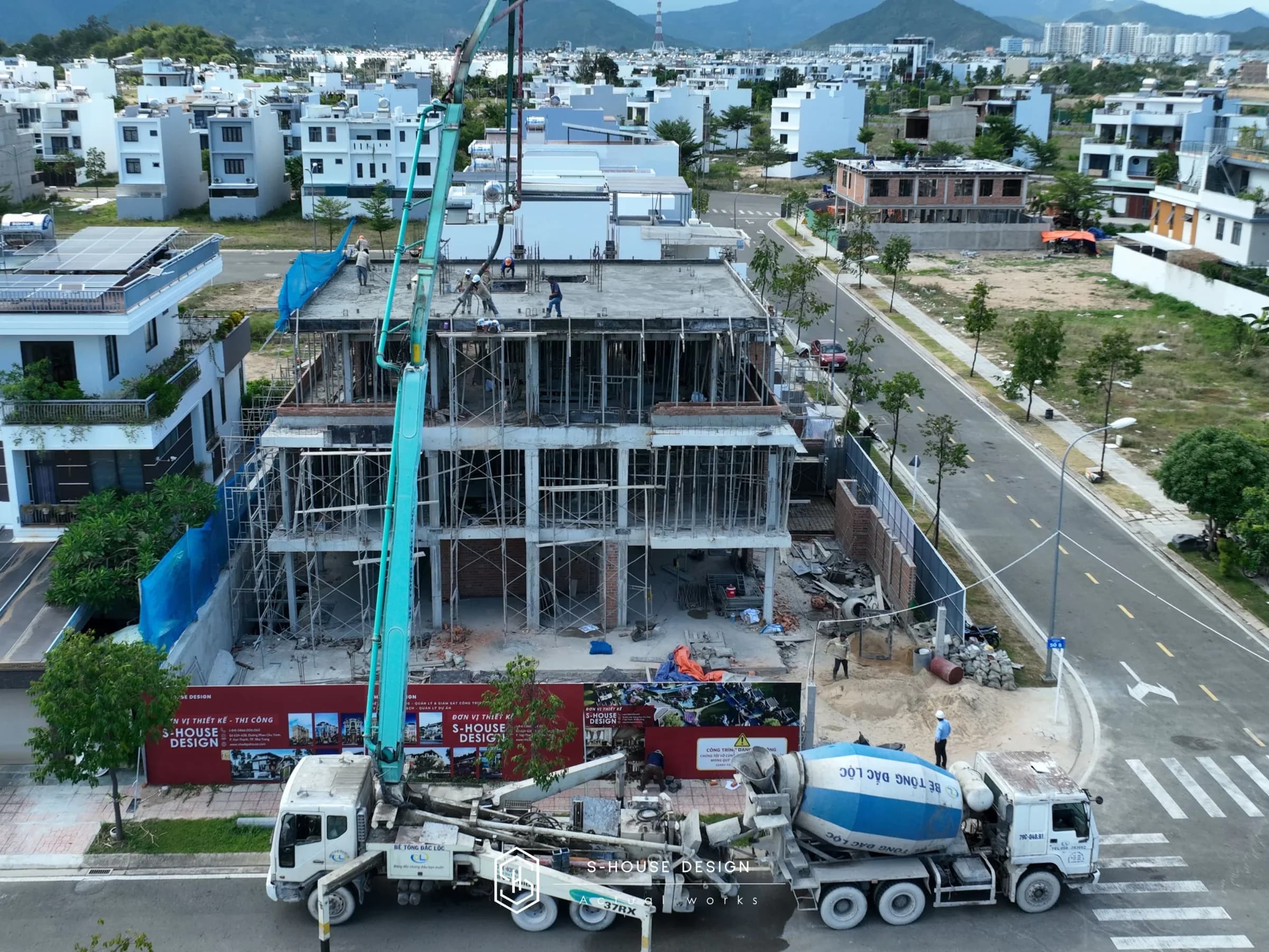 Thi Công Xây Dựng Biệt Thự Song Lập Có Hồ Bơi 520m2 (5)