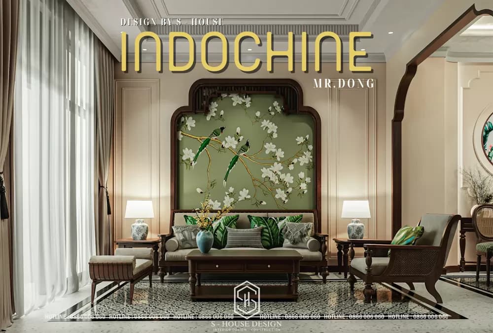 Thiêt Kế Nội Thất Nhà Phố Anh Đông Phong Cách Indochine