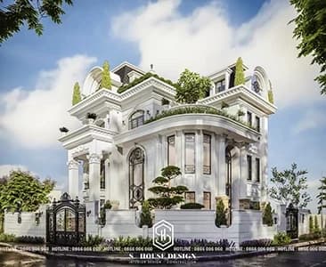 Thiết kế biệt thự tân cổ điển anh Kính