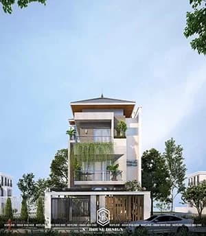 Thiết kế kiến trúc nhà phố anh Lân