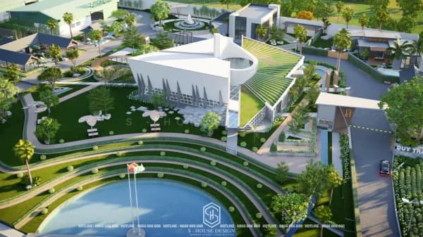 Thiết Kế Nhà Máy Khu Công Nghiệp Kết Hợp Cảnh Quan Sinh Thái