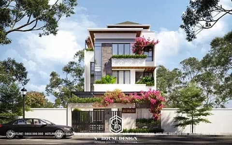 Thiết kế kiến trúc nhà phố mái thái anh Hà Nghệ An