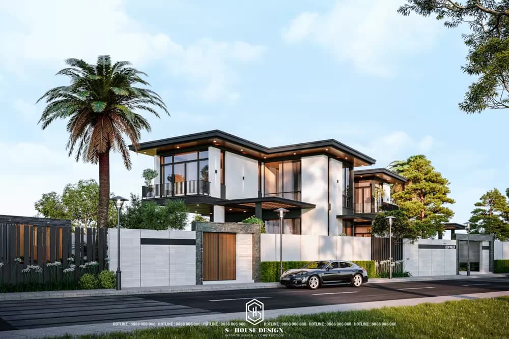 Thiết kế kiến trúc biệt thự đất xéo chị Liễu Cam Ranh (5)