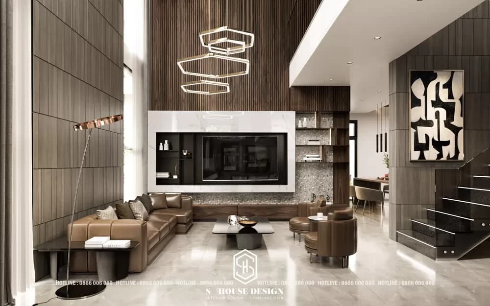 Thiết kế nội thất nhà phố mái thái hiện đại