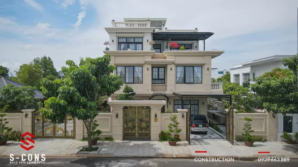 Thi Công Hoàn Thiện Biệt Thự Tân Cổ Điển Rose Villa