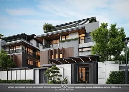 Thiết kế kiến trúc biệt thự song lập hiện đại