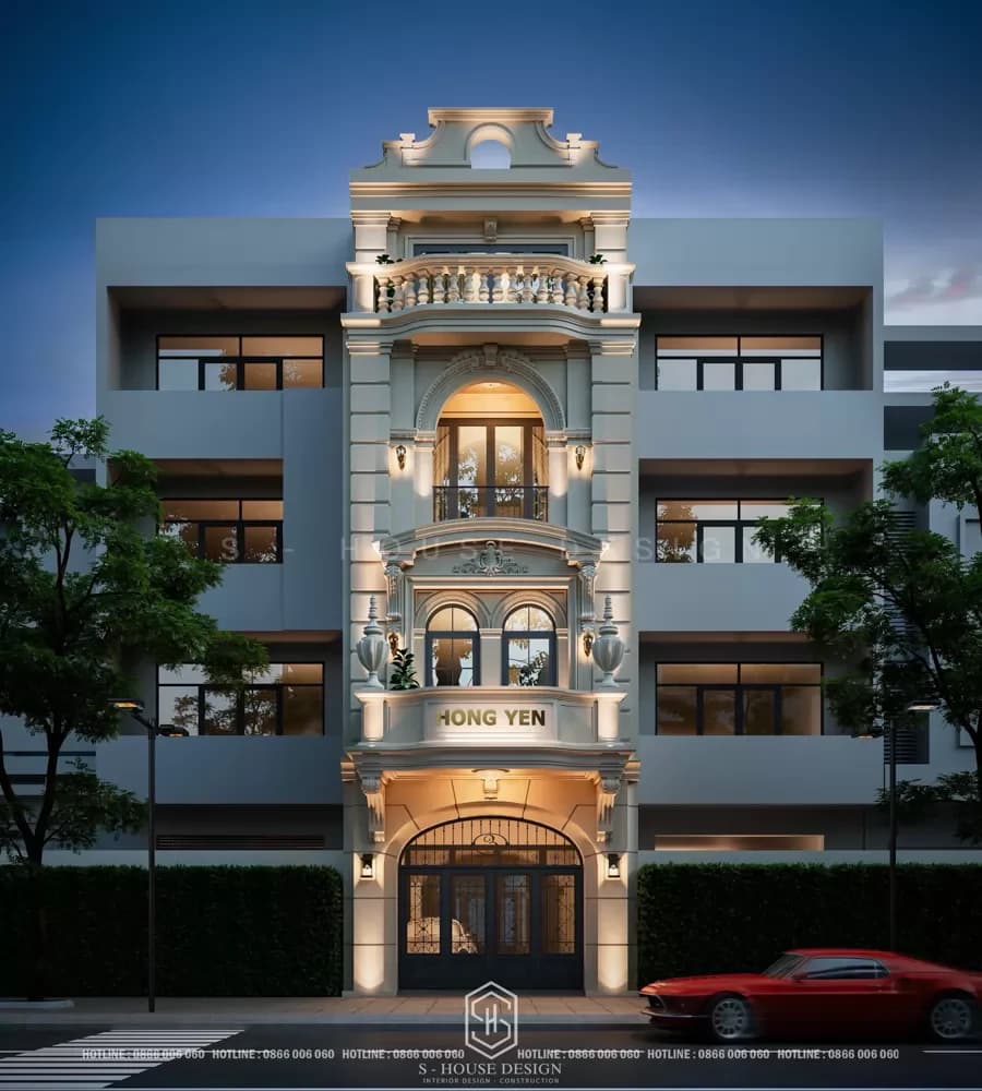 Thiết Kế Kiến Trúc Nhà Phố Tân Cổ Điển Cô Yến Tuy Hòa
