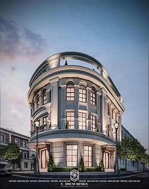 Thiết kế kiến trúc nhà phố tân cổ anh Bửu