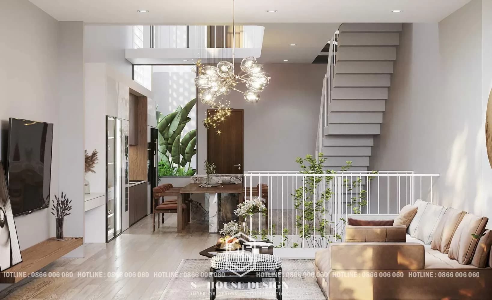 Thiết kế nội thất nhà phố 2 tầng nhà Anh Minh (5)