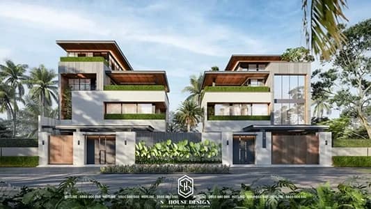 Thiết kế biệt thự song lập anh Phiến Nha Trang