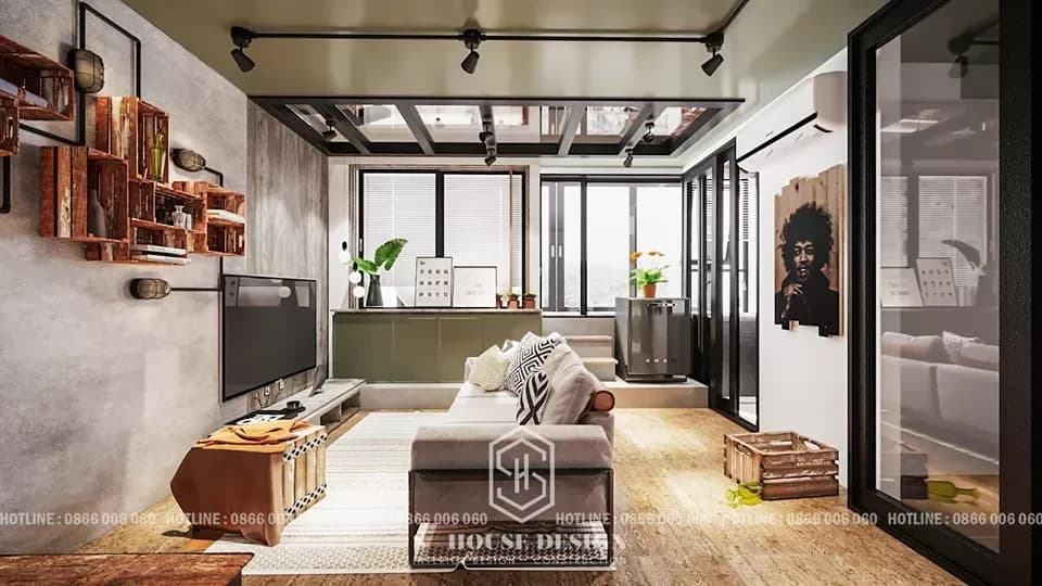 Thiết kế nội thất căn hộ có tầng lửng