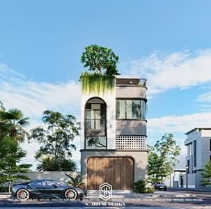 Thiết kế kiến trúc nhà phố 3 tầng lô góc hiện đại