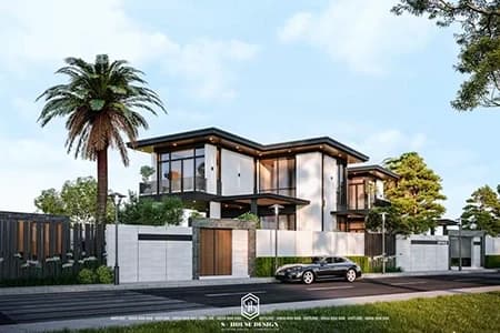 Thiết kế kiến trúc biệt thự đất xéo chị Liễu Cam Ranh