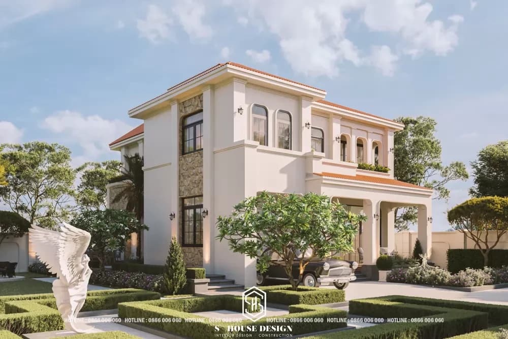 Thiết Kế Kiến Trúc Biệt Thự Địa Trung Hải Anh Dũng (5)