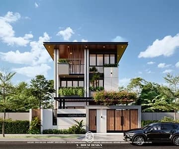 Thiết kế kiến trúc nhà phố anh Cường tại KĐT Mới Phước Long