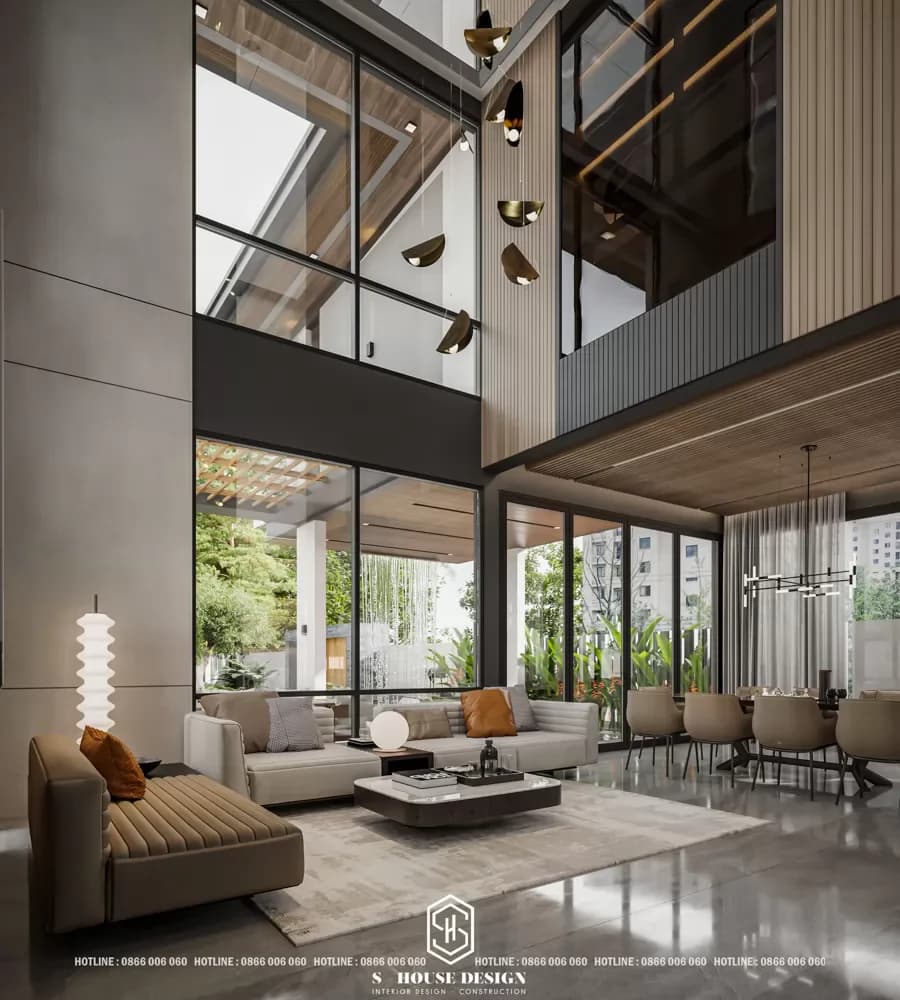 Thiết kế nội thất biệt thự đất xéo chị Liễu Cam Ranh