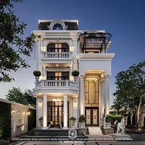 Thiết kế biệt thự phố Tân cổ điển nhẹ nhàng