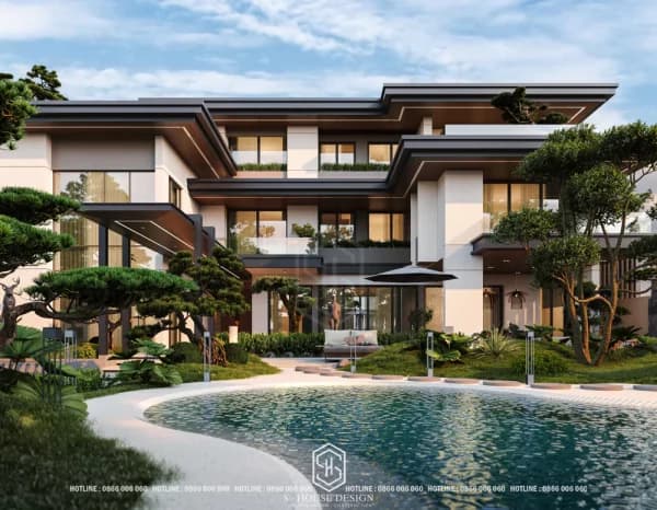 Thiết Kế Biệt Thự Nghỉ Dưỡng Hiện Đại Mái Nhật Tại Phú Yên