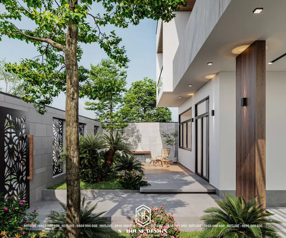 Thiết kế kiến trúc nhà phố lô góc 2 mặt tiền hiện đại (5)