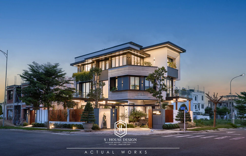 Dúi Villa - Kiến Trúc Thực Tế Biệt Thự Lô Góc Hiện Đại Tại Mỹ Gia
