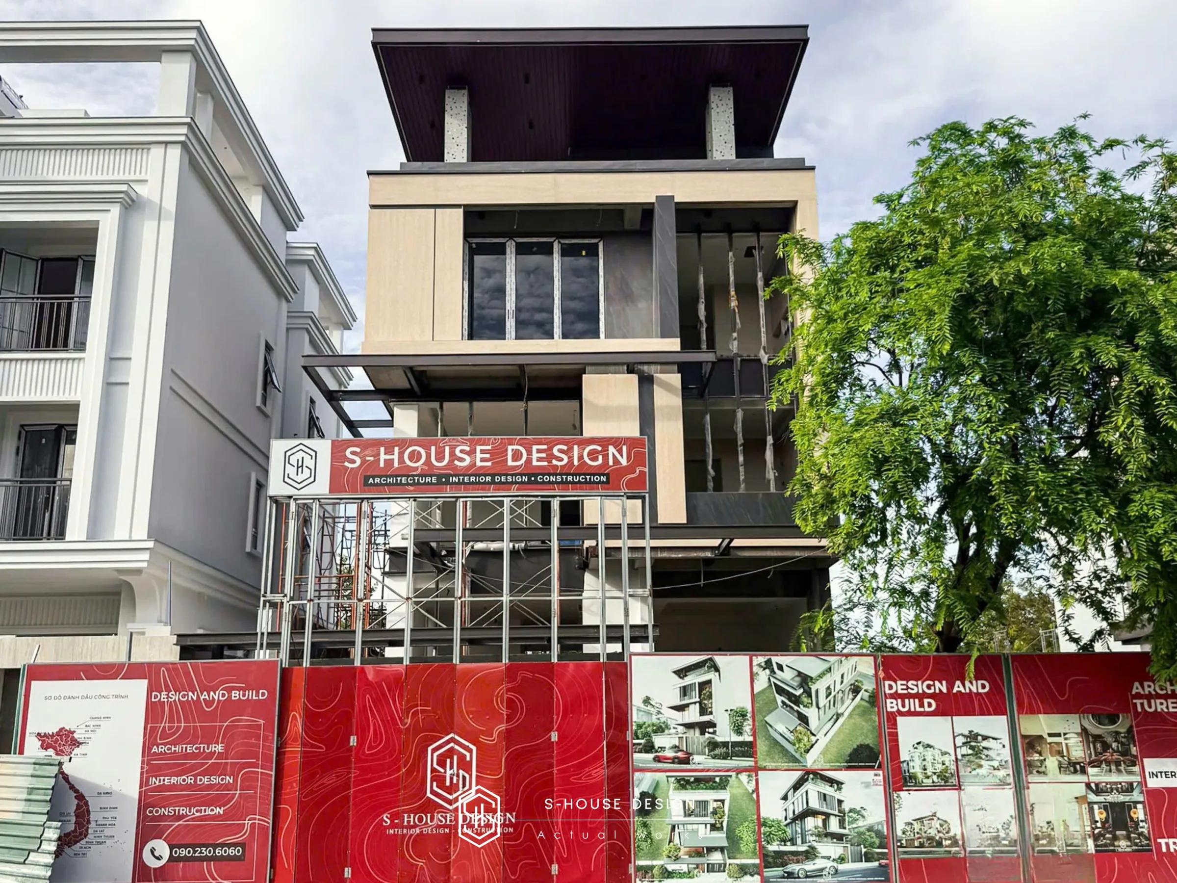 Thi Công Biệt Thự Hiện Đại 4 Tầng 1 Hầm Tại KĐT Thủ Thiêm