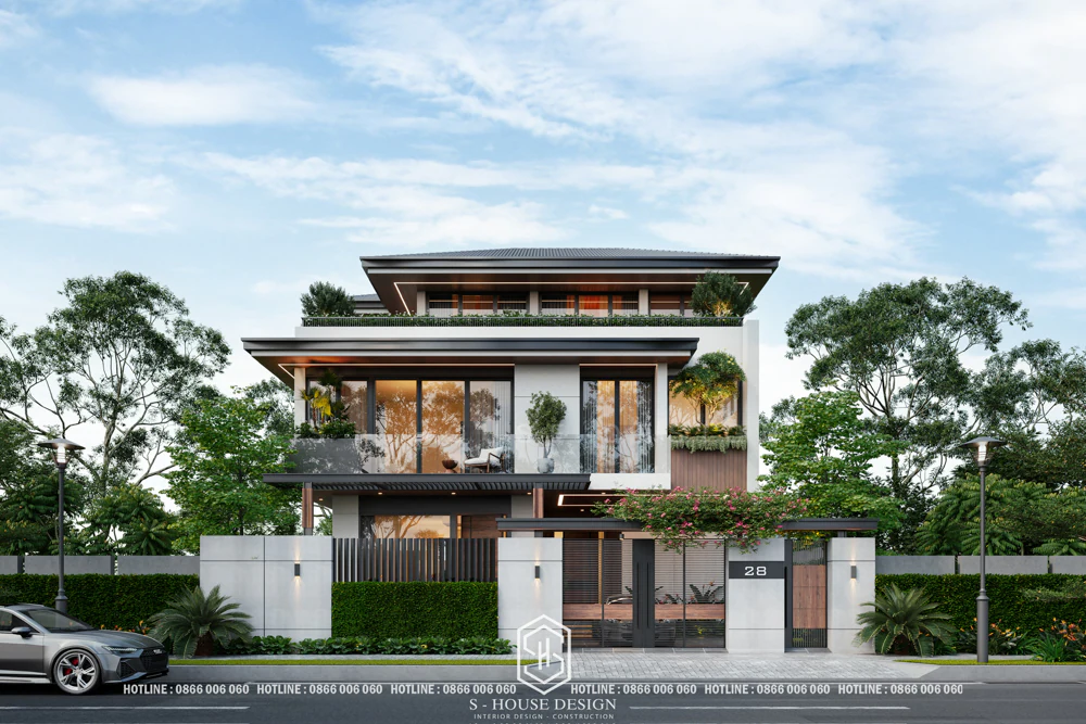 Mẫu Biệt Thự 3 Tầng Đẹp Hiện Đại Tân Cổ Điển Sang Trọng