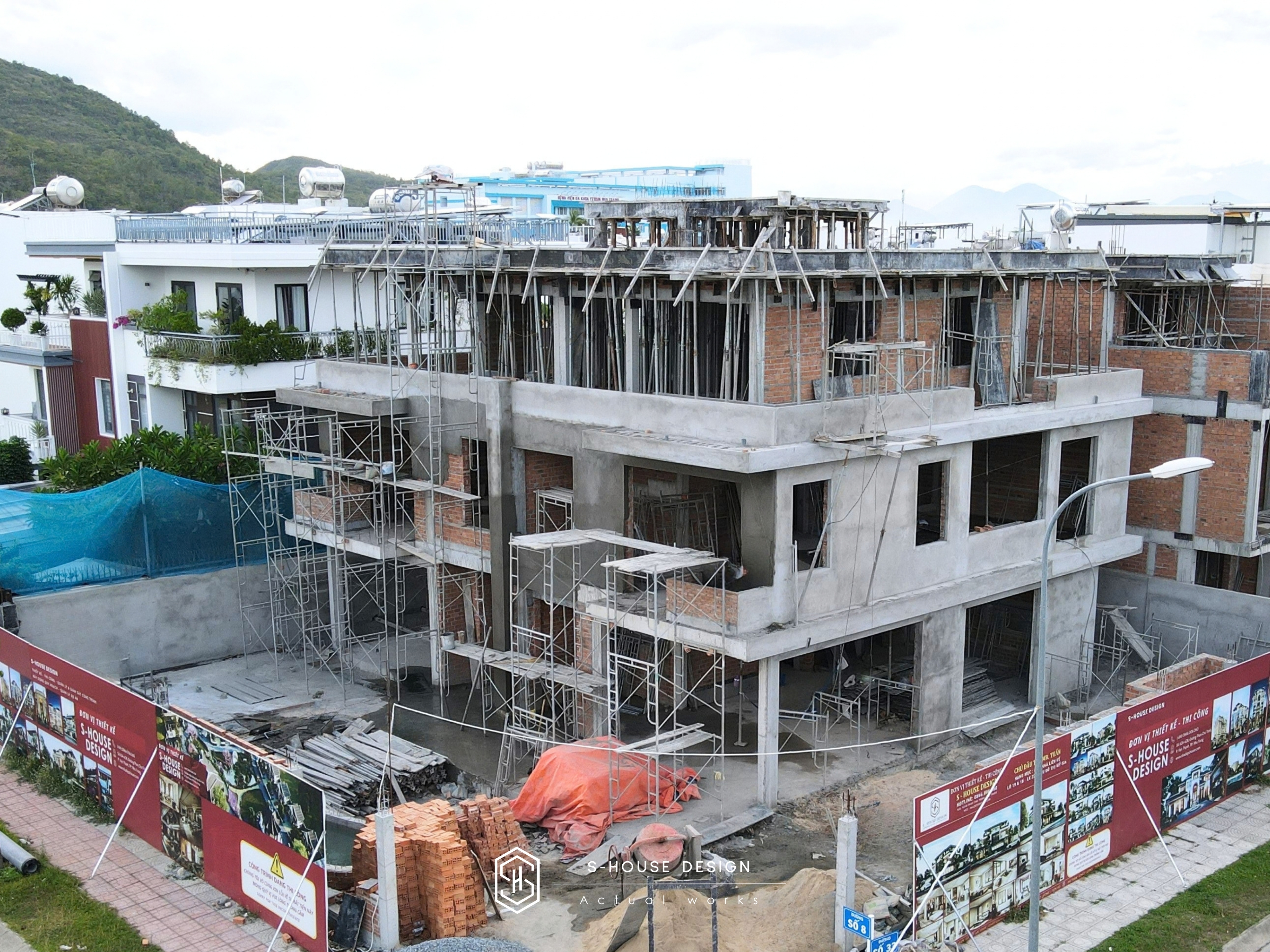 thi công xây dựng biệt thự đôi hiện đại