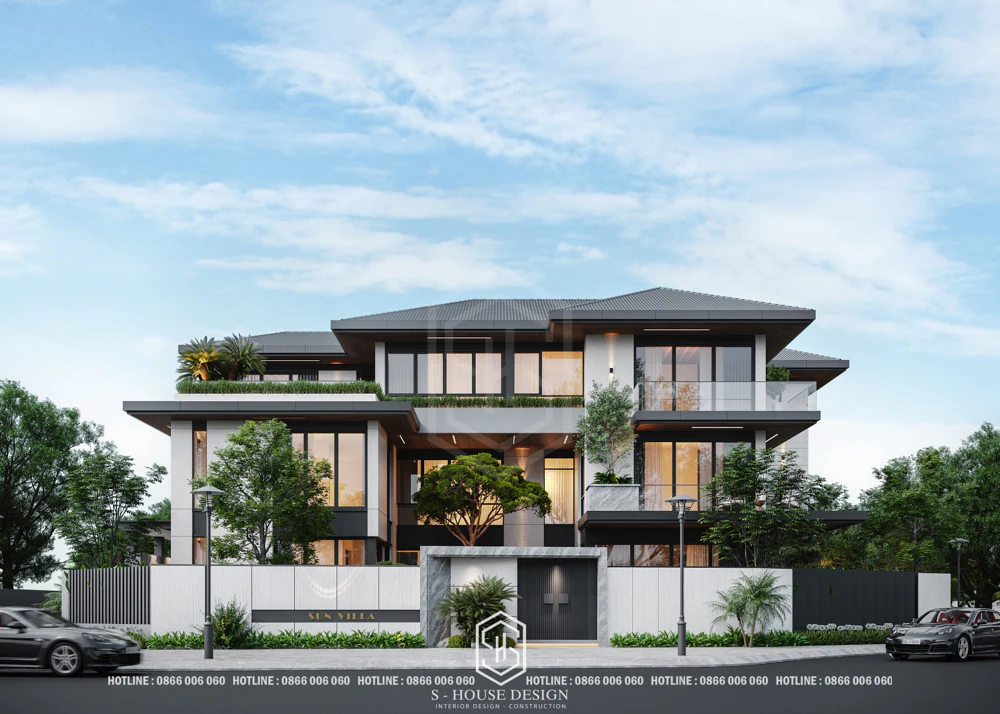 Mẫu Biệt Thự 3 Tầng Đẹp Hiện Đại Tân Cổ Điển Sang Trọng