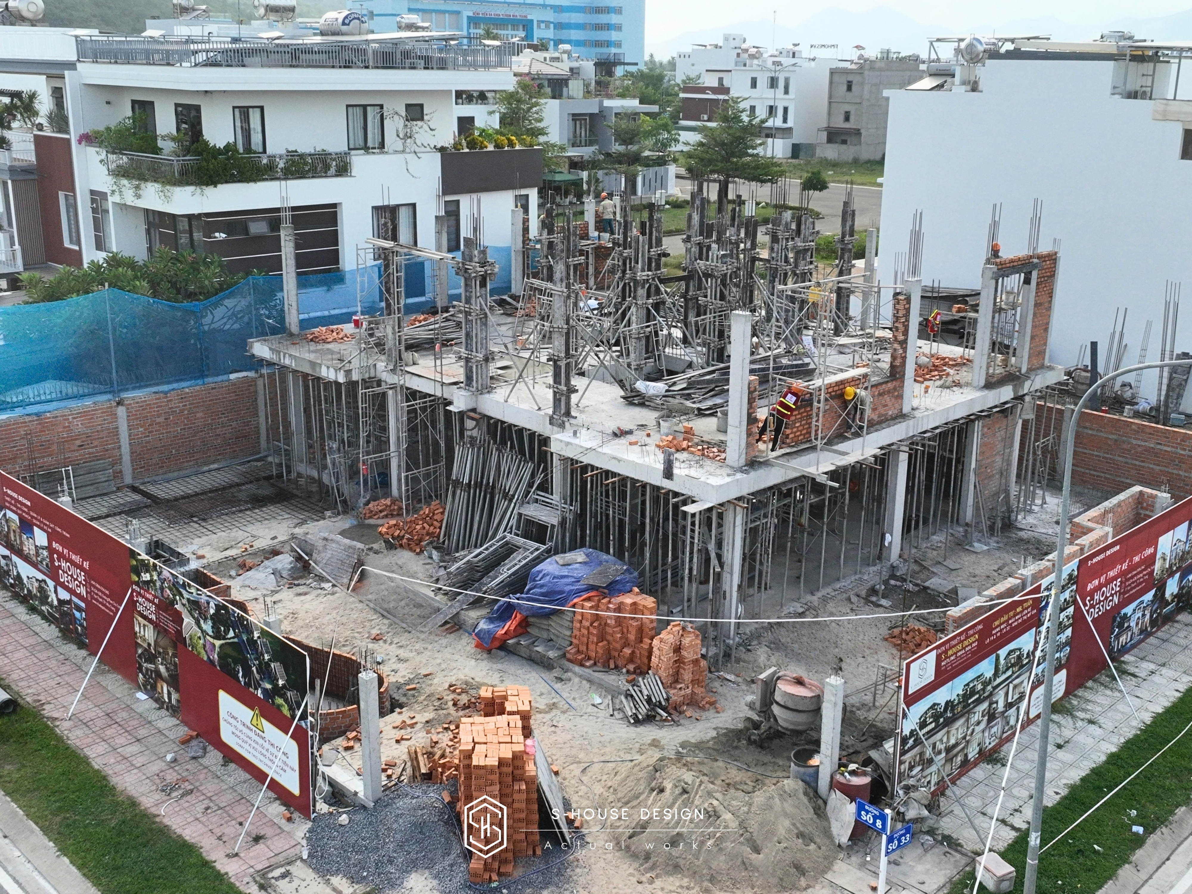 Thi công xây dựng biệt thự đôi Hiện đại 3 tầng