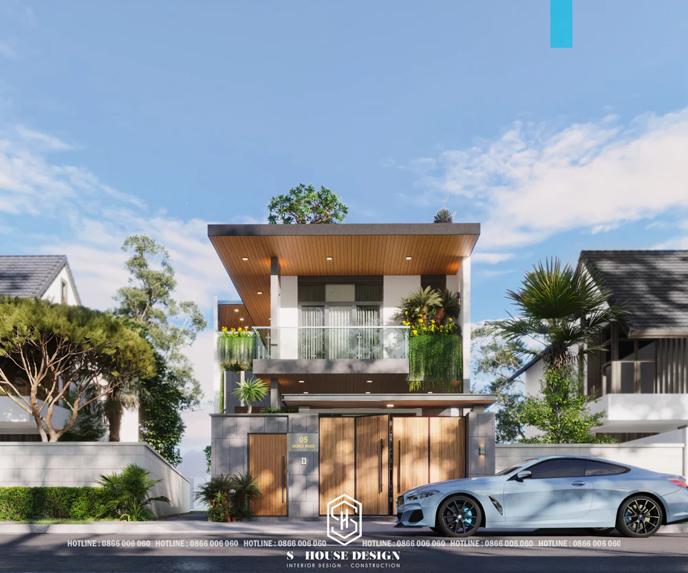 thiết kế nhà phố đẹp 2 tầng