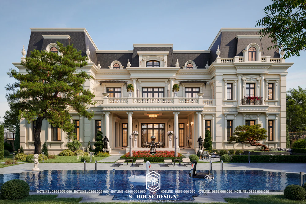 Mẫu Biệt Thự 3 Tầng Đẹp Hiện Đại Tân Cổ Điển Sang Trọng