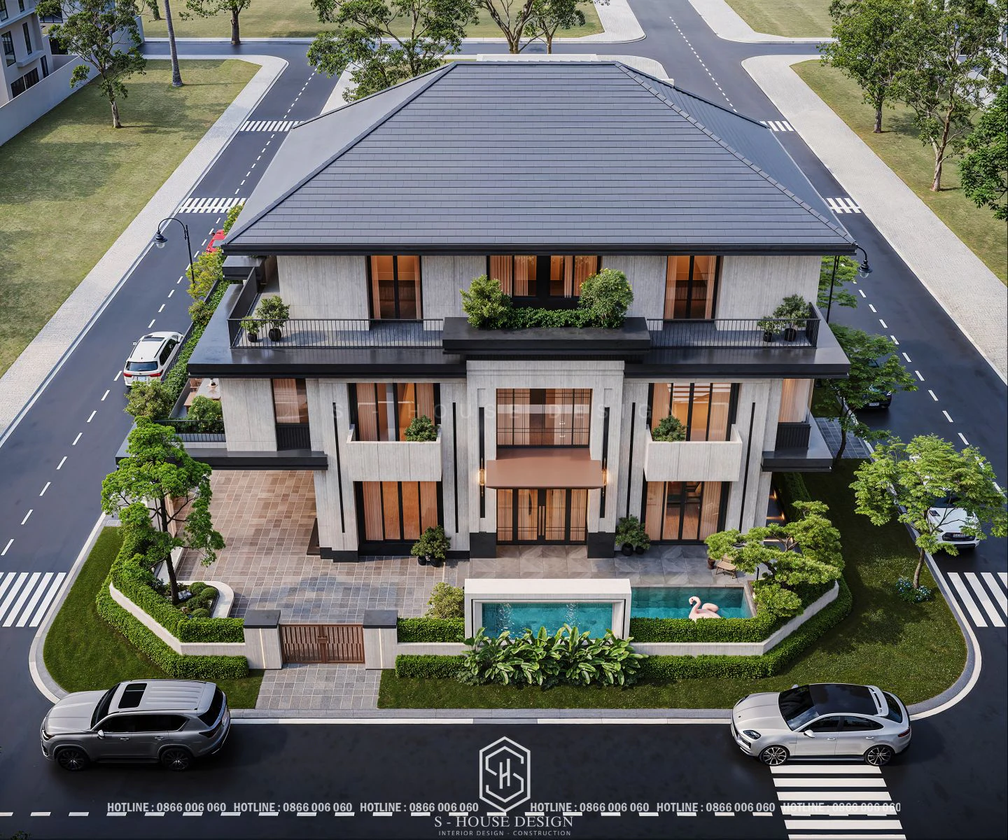 Xu hướng thiết kế biệt thự lô góc 3 mặt tiền vĩ đại