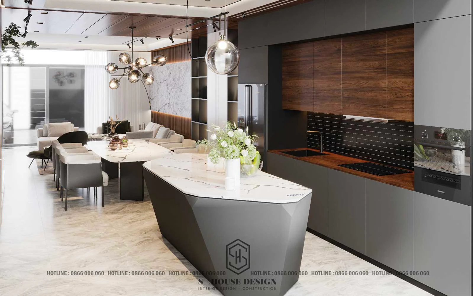 Top 20+ mẫu bếp đẹp nhất đã được S-House thiết kế và thi công