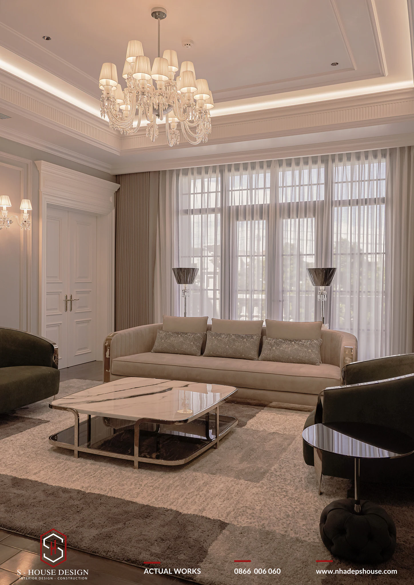 Thi Công Hoàn Thiện Nội Thất Tân Cổ Điển Dinh Thự An Chateau